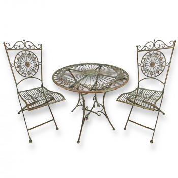 Preview: Gartenmöbel Set Valencia – Vintage Metallmöbel für Balkon & Garten